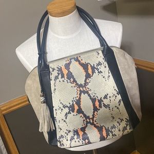 Lancaster cream & black snakeskin handbag purse